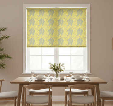 Rullegardin spisestue i pantone tropiske blader - Tenstickers