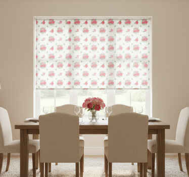 Rullegardin spisestue med rosa og røde roser - Tenstickers