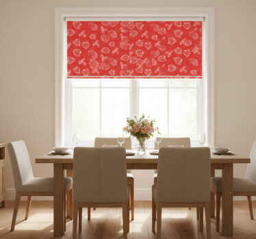 Rullegardin spisestue søtt jordbærmønster - Tenstickers