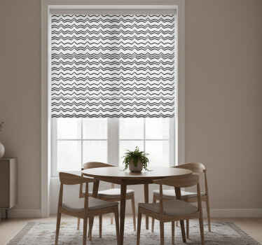 Dining room blind in black and white zigzag - TenStickers