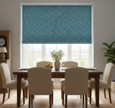 Rullegardin spisestue gullstriper med blå bakgrunn - Tenstickers