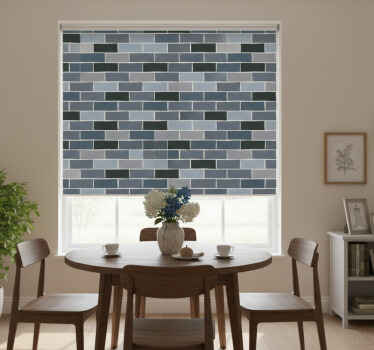 Dining room blind in light gray brick pattern - TenStickers
