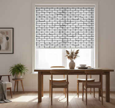 Rullegardin spisestue i slitt hvit mursteinmønster - Tenstickers