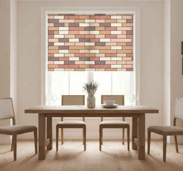 Store enrouleur salle à manger motif brique marron vintage - TenStickers