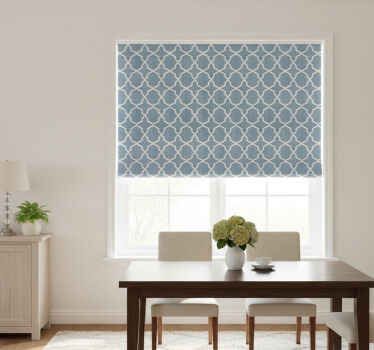 Estor enrollable comedor patrón hamptons gris - TenVinilo