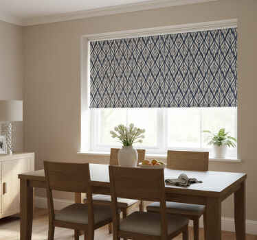 Rullegardin spisestue glamour gråblå ornament - Tenstickers