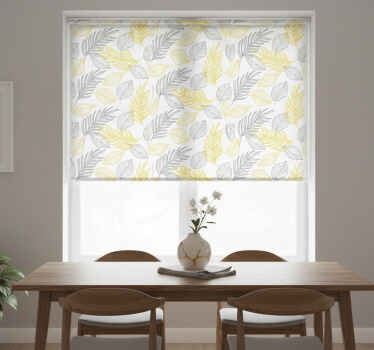 Store enrouleur salle à manger feuilles pantone - TenStickers