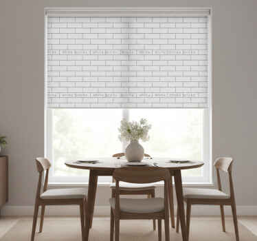 Store enrouleur salle à manger briques blanches épaisses - TenStickers