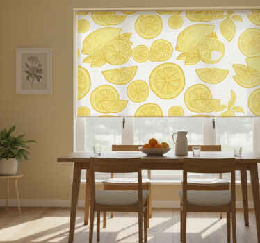 Rullegardin spisestue med appelsin og sitron mønster - Tenstickers