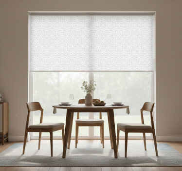 Estor enrollable comedor patrón moderno gris y blanco - TenVinilo