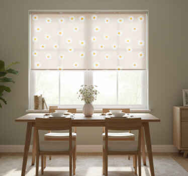 Store enrouleur salle à manger motif marguerite moderne - TenStickers