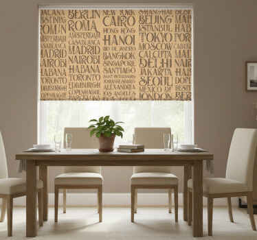 Eetkamer rolgordijn steden van de wereld - TenStickers
