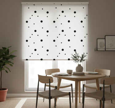 Store enrouleur salle à manger pois noirs nordiques - TenStickers