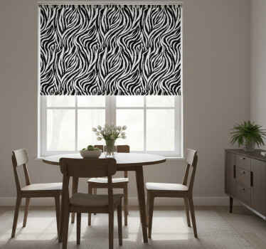 Store enrouleur salle à manger zèbre noir et blanc classique - TenStickers