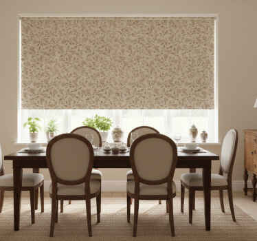 Rullegardin spisestue brunt vintage rosemønster - Tenstickers