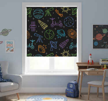 Children room roller blind celestial adventure - TenStickers