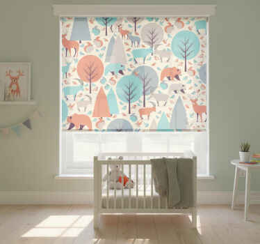 Cortina roller infantil paisaje del bosque nórdico - TenVinilo