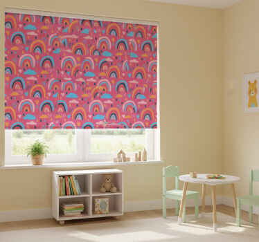 Cortina roller infantil patrones arcoíris divertidos - TenVinilo