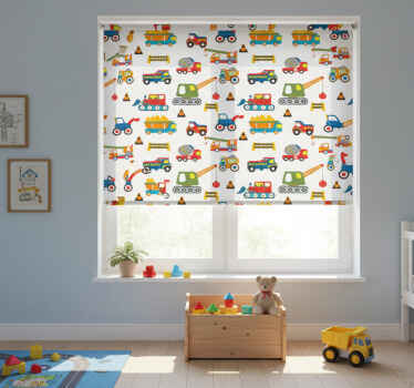 Cortina roller infantil alegría de construcción - TenVinilo