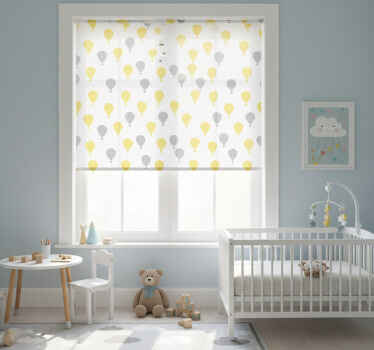 Cortina roller infantil patrón de globos aerostáticos - TenVinilo