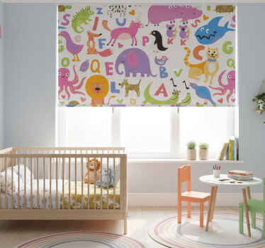 Cortina roller infantil animales del alfabeto - TenVinilo