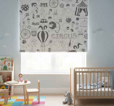 Cortina roller infantil estampado de circo - TenVinilo