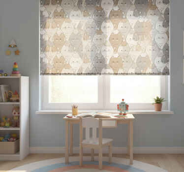 Cortina roller infantil ilustración de gatos - TenVinilo