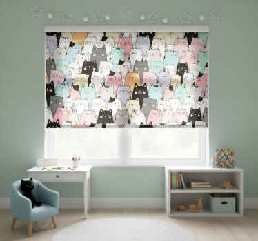 Cortina roller infantil gatos - TenVinilo