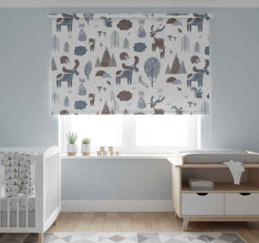 Cortina roller infantil animales nórdicos - TenVinilo