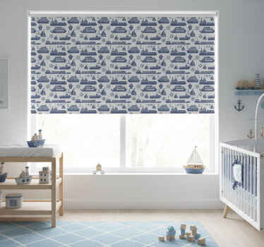 Blind kids different blue boat pattern - TenStickers