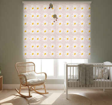 Estor enrollable infantil ilustración de flores boho - TenVinilo