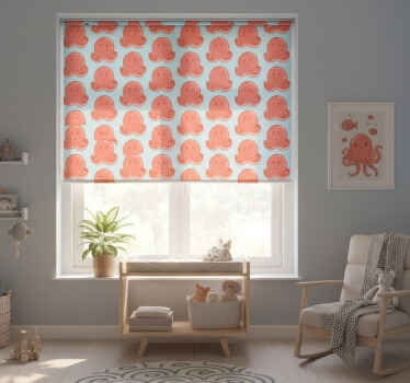 儿童盲人红色章鱼图案 - TenStickers