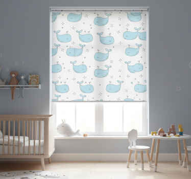 儿童盲人无缝鲸鱼图案 - TenStickers