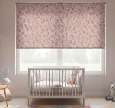 儿童盲人瑞典粉色花卉图案 - TenStickers