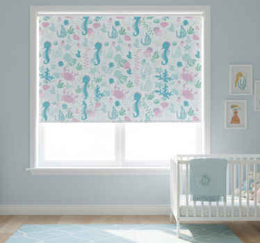 Store enrouleur pour chambre enfant animaux marins pastel - TenStickers