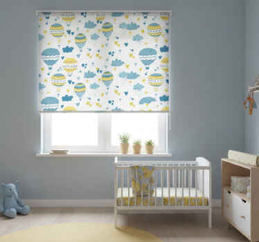Tenda a rullo cameretta palloni e nuvole colorate - TenStickers
