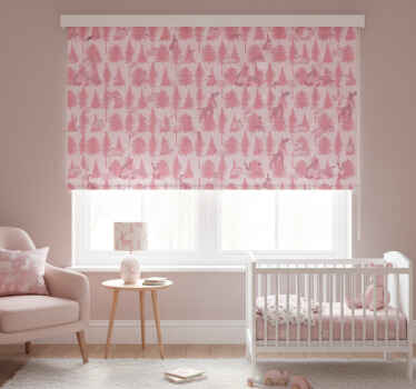 Rollo fenster kinderzimmer schöne pinke rentiere - TenStickers