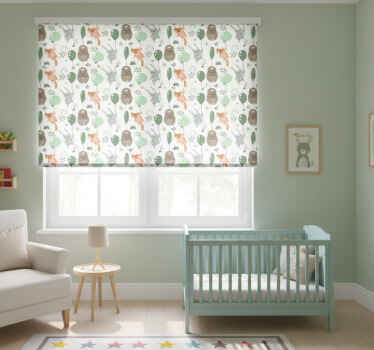 Rollo fenster kinderzimmer eichhörnchen bär hase - TenStickers