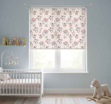Rollo fenster kinderzimmer katzen mit herzchen-muster - TenStickers
