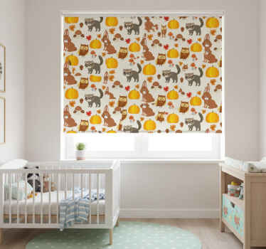 Estor enrollable infantil animales del bosque otoñal - TenVinilo