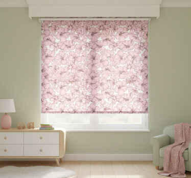 Rollo fenster kinderzimmer mit hibiskusblütenmuster - TenStickers