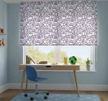 Rollo fenster kinderzimmer sport doodle design - TenStickers