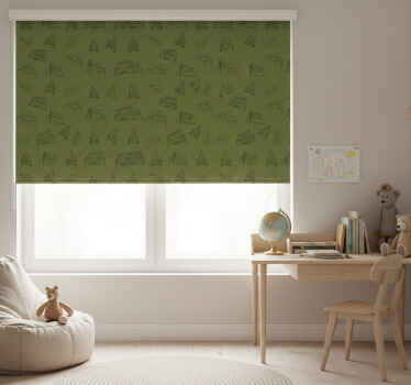 Rollo fenster kinderzimmer berglandschaft auf grün - TenStickers