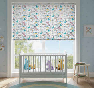 Rollo fenster kinderzimmer mit handgezeichneten motiven - TenStickers