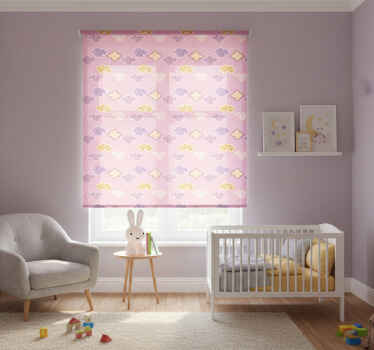 Estor enrollable infantil diseño nubes rosas - TenVinilo