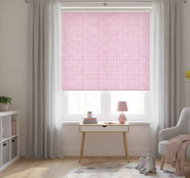 Kinderkamer rolgordijn roze en witte lijnen - TenStickers
