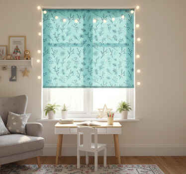 Cortina roller infantil iconos navideños azul claro - TenVinilo