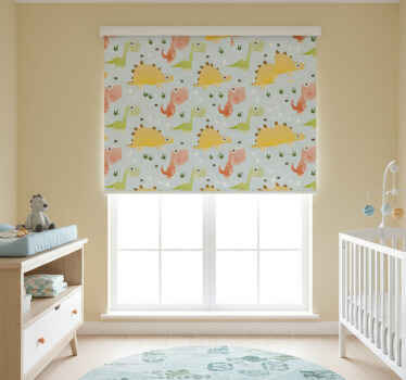 Kinderkamer rolgordijn klein dino patroon - TenStickers