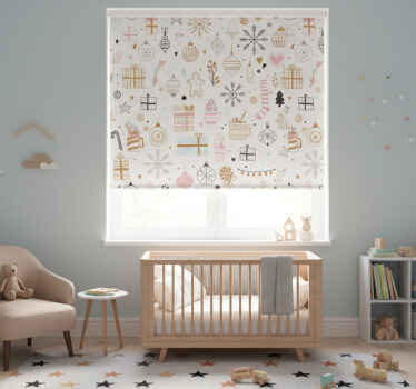 Estor enrollable infantil patrón navideño invierno - TenVinilo