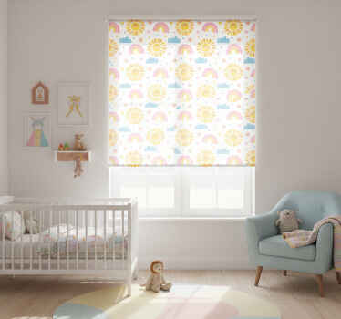 Store enrouleur pour chambre enfant arc-en-ciel nuages - TenStickers